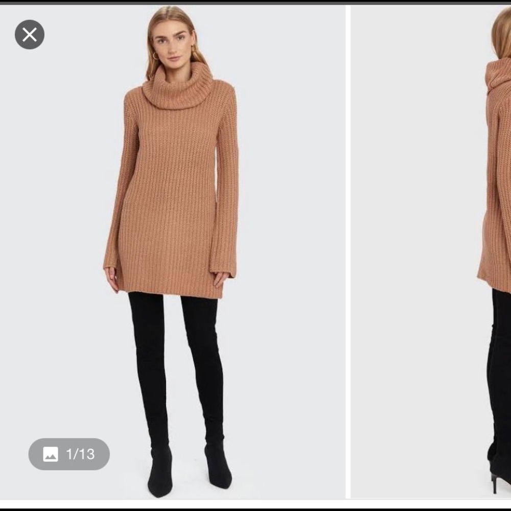 BB Dakota Hug Me Tight Turtleneck Long Sleeve Sweater Dress